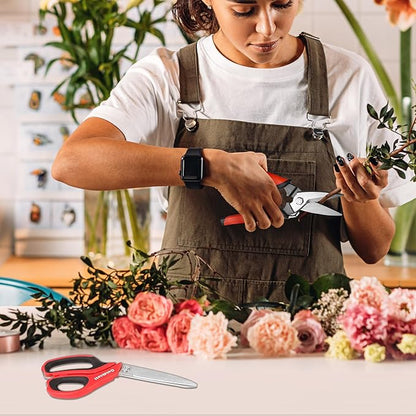 Goldblatt 3PCS Heavy Duty Scissors, Multipurpose Shop Scissors, Drop Forged Blades with Small Serrations, Comfortable Handle for Easy Cutting Cardboard, Wires, Leather, Fabric