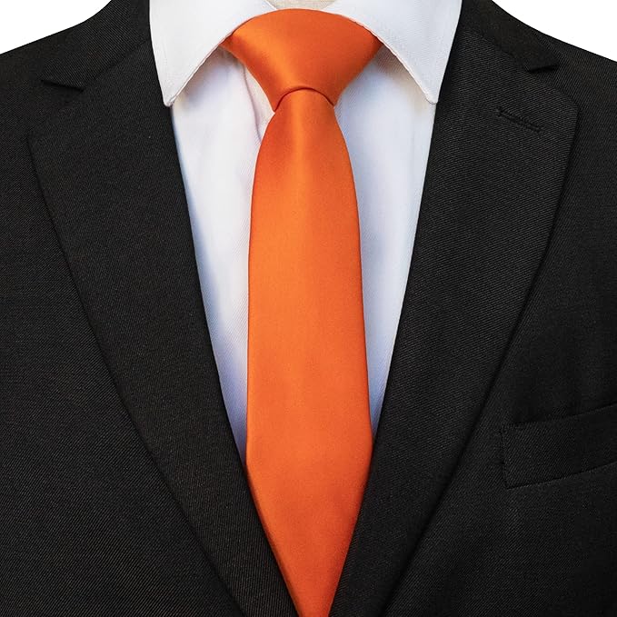 RBOCOTT 2.4“ Solid Color Skinny Tie Business Wedding Necktie for Men(6cm)