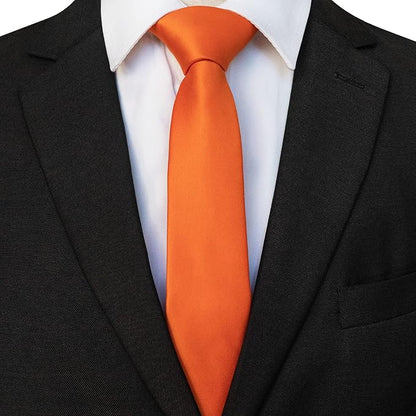 RBOCOTT 2.4“ Solid Color Skinny Tie Business Wedding Necktie for Men(6cm)