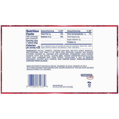 Mentos Pure Fresh Holiday Sugar-Free Chewing Gum with Xylitol, Strawberry, Christmas Stocking Stuffers for Adults & Kids, 50 Piece Bottle (Bulk Pack of 6)