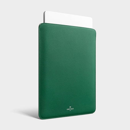 Comfyable Laptop Sleeve 14 Inch Precisely Compatible with MacBook Pro M4 M3 M2 M1 Pro/Max 2024, Genuine Leather Cover Case, Leafy Green