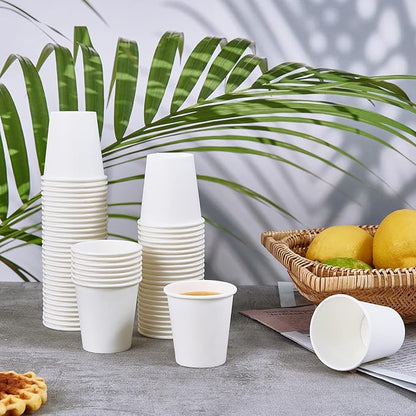 3 oz Paper Cups 600 Count Disposable Bathroom Mouthwash Espresso White Cups for Party, Picnic, Travel and Events