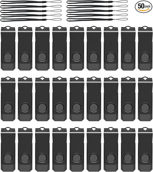 4GB Bulk Flash Drive 50 Pack AGECASH USB 2.0 Flash Drives Pack Thumb Drive Bulk USB Drive Multipack 4GB with Lanyards (Black)