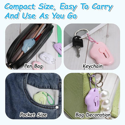 Cloud Shaped Retractable Box Cutter Set - 10 Pack Mini Utility Knife Letter Opener Envelope Slitter, Small Package Opener Paper Cutters with Keychain Hole