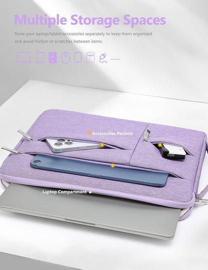 HYZUO 13.3-14 Inch Laptop Sleeve Bag for MacBook Pro 14 M5-M1, MacBook Air/Pro 13, 13.8-13 Surface Laptop/Book, Portable Notebook Case for 13" HP Dell Lenovo ThinkPad Asus Acer Samsung, Lilac Purple