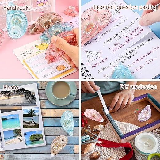 acDesign Scrapbook Tape,8Pcs Double Sided Tape Roller for Crafts,Glue Tape for Scrapbooking Photo Tape School Office Journaling Supplies