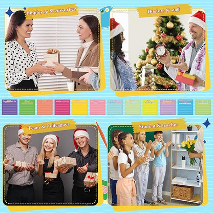 Yinder 12 Pcs Employee Appreciation Sticky Notes Xmas Gift Bulk Motivation Note Pads Mini Inspirational Note Gift for Teacher Nurse Staff Coworker Office Supply 3 x 3'' (Appreciation,Dark Color)