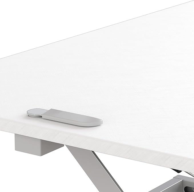 SHW 36-Inch Height Adjustable Standing Desk Converter Sit to Stand Riser Workstation, White