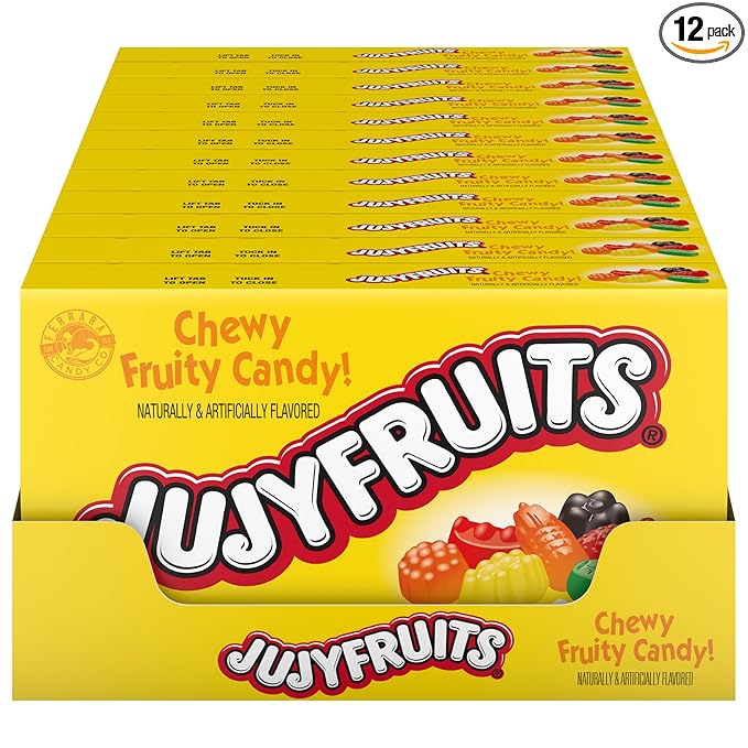 Wonka Jujyfruits Gummy candy, Assorted Gummy Candy, 5 Ounce Theater Candy Boxes (Pack of 12)