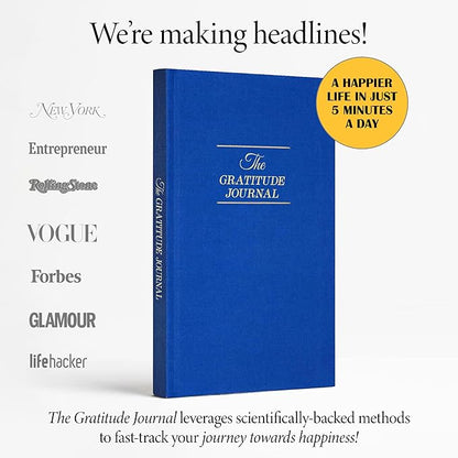 The Original Gratitude Journal 2026 - Daily Practice of Mindfulness & Happiness Journal with Elevating Quotes and Prompts for Affirmation Reflection Mindfulness - Premium Hardcover Journal Blue