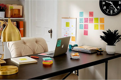 Post-it Super Sticky Notes, 3x3 in, 3 Pads, 2X The Sticking Power, Supernova Neons, Bright Colors, Recyclable (3321-SSMIA)
