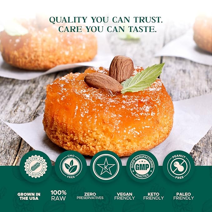 Dry Roasted Almonds Unsalted 32 oz (2 lbs) Batch Tested Gluten & Peanut Free | No Oil | Whole | No PPO | Non-GMO | No Herbicide | Healthy Protein Boost | Premium Quality | Try the difference