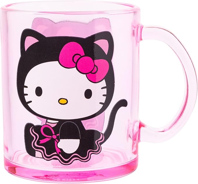Silver Buffalo Sanrio Hello Kitty Spooky Halloween Glass Coffee Mug, 17.5 ounces
