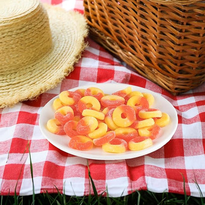 Candy Break Fruity Peach Rings Gummy Candy, Chewy Gummies with Peach Flavor, Snacks for Kids & Adults, Chewy Candies 5 lbs Bulk Share Size Bag, Pack of 1