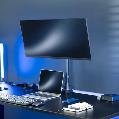 VIVO Pneumatic Arm Single Ultrawide Monitor Extra Tall Desk Mount for Up to 49 inch Screens, Heavy Duty Clamp, Holds Ultra Wides Up to 44 lbs, Black, STAND-V110K