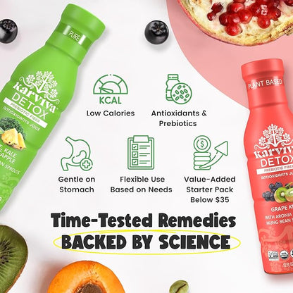 Juice Fasting Skin Glow & Claming Energy Pack | Ancient Metabolism Booster | Gentle Detox, Marine Collagen & Minerals, High Antioxidants & Fiber | Low Sugar | Non-GMO, 6×12 fl oz BPA-Free Bottles