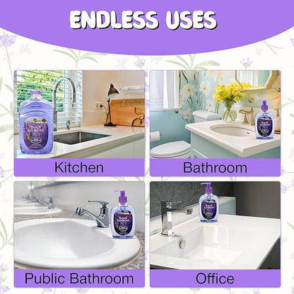 SIMPLE PLEASURES Premium Hand Soap Collection - French Lavender Scent, 7.9 oz Bottle with Jumbo 59 oz Refill - Goodhousekeeping Seal Approved - Multiple Scents Handsoap - Lavendar Hand Soap Refills