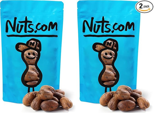 Nuts.com Pecans in Shell, 1lb Bag – Naturally Sweet, Raw, Fresh & Crunchy Nuts in Hard Shell – High in Fiber, Protein, and Healthy Fats (Pack of 2)