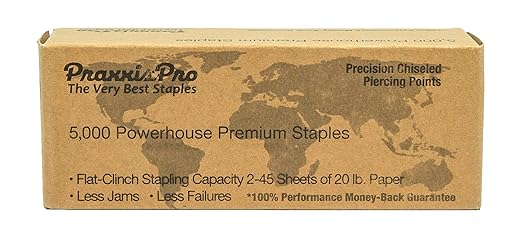 Powerhouse Premium 26/6 Standard Staples - Full-Strip Chisel Pointed Bulk Staples, Compatible with Standard Staplers, Ideal for Office & Heavy Duty Use (50,000)