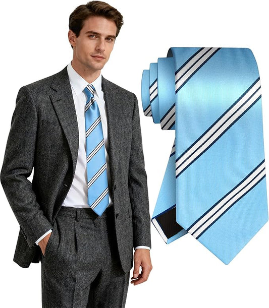 Fineknot Ties for Men, Jacquard Neck Ties, Mens Plaid Paisley Striped Tie, Classic Floral Mens Ties for Wedding Business