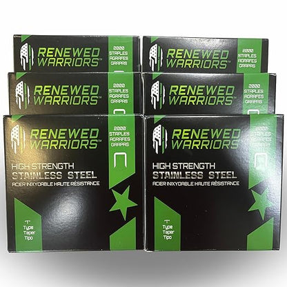 T50 Stainless Steel Staples Marine; T/50 Type (1/2" in Leg; 3/8" Crown) T-50 Staples - (6) 2000 Packs or 12000