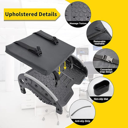 Under Desk Foot Rest,Foot Stool with Massage Texture，Includes Comfortable Memory Foam，Easy Assembly and disassembly (YB-RD)