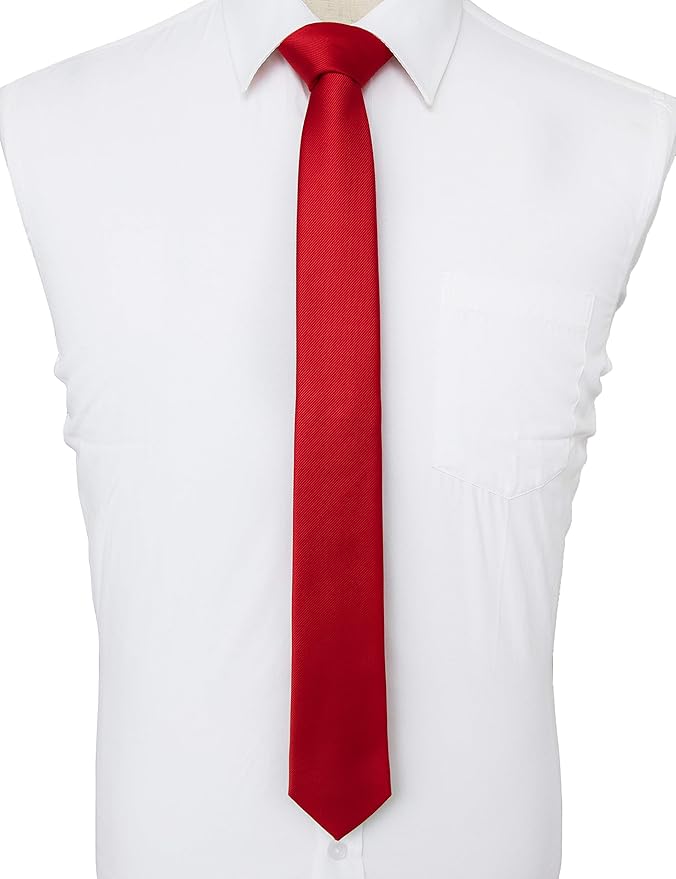 RBOCOTT 2.4" Solid Color Skinny Tie for Men Slim Necktie(6cm)