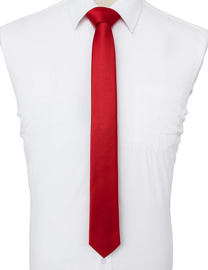RBOCOTT 2.4" Solid Color Skinny Tie for Men Slim Necktie(6cm)