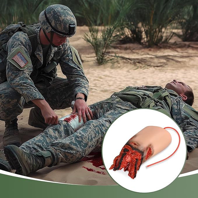 Wound Packing Thigh Trainer Kit with Tourniquet, Lower Extremity Trauma Trainer for First Aid and Military Training, Tourniquet Training Leg