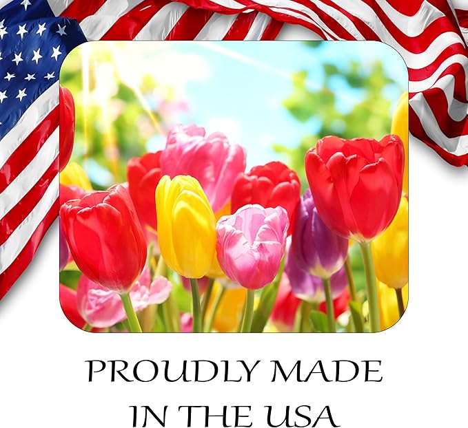 Floral Pattern Flower Mouse Pad Mat Mousepad for Desk Computer Laptop PC Gaming Home or Office Gift for Her Flowers (Tulips MP100)