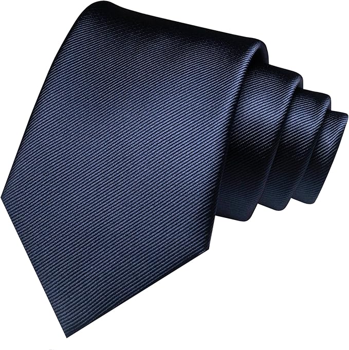 JEMYGINS Solid Color Formal Necktie and Pocket Square Tie Clip Sets for Men