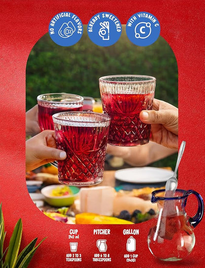 Klass Aguas Frescas, Drink Mix Mexican Variety Pack: Horchata Limeade Hibiscus & Tamarind Drinks | Flavors From Natural Sources With Vitamin C (Makes 7 to 9 Quarts) 14.1 Oz Family Pack (4-Pack)