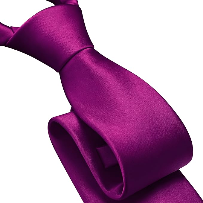 Branduce 3.15"（8cm） Mens Solid Satin Tie Pure Color Necktie for Business and Wedding + Gift Box