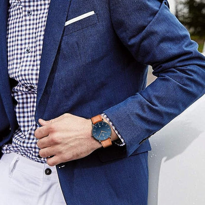 BEN NEVIS Watch, Mens Watch, Minimalist Fashion Simple Wrist Watch Analog Date with Leather Strap