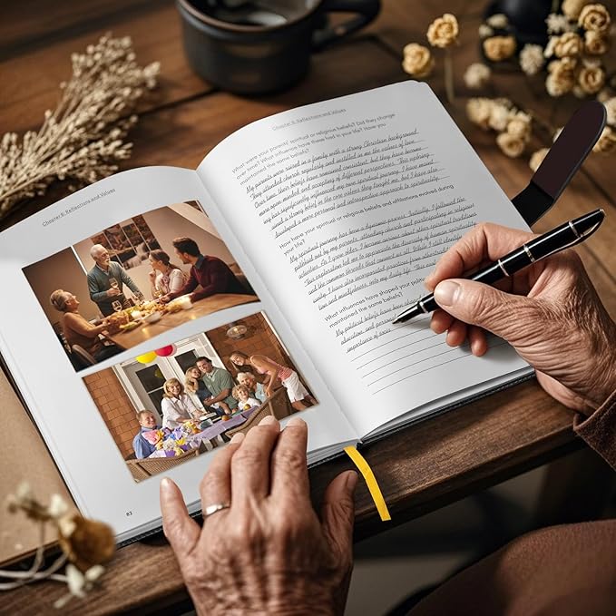 Artmag Grandma's Life Story Journal with 250+ Prompt Questions, Family Keepsake Book Leather Cover for Grandma to Share Her Memories for Birthday Mother's Day Christmas (Pink)