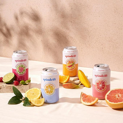 Spindrift Sparkling Water, 4 Flavor Variety Pack, Made with Real Squeezed Fruit, 12 Fl Oz (Pack of 20)