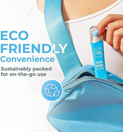 Curly's Clean Energy Caffeine & Electrolyte Sticks - Energize Your Favorite Drink - Keto, Paleo & Whole 30 Friendly - All Natural - No Sugar, No Calories, Non-GMO - 30 Flavorless Liquid Stick Packs