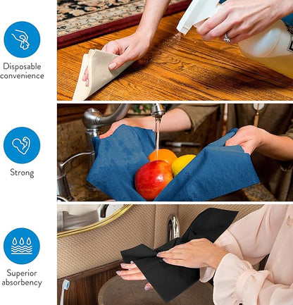 AH AMERICAN HOMESTEAD Disposable Paper Hand Towels for Bathroom - Guest Napkins Linen Like Feel - Ideal for Wedding Reception or Dinner Party 100 Count - Quilted Soft - Large 15.5" x 12" (Terracotta)