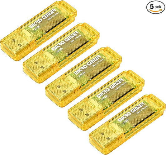 INLAND Micro Center SuperSpeed 128GB 5-Pack Ultra Flash Drive USB 3.0/USB 3.1 Gen1 Memory Stick with Keychain Thumb Drive Photo Stick Jump Drive