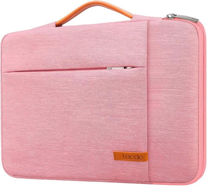 Lacdo 360° Protective Laptop Sleeve Case for 13 inch New MacBook Air M4 A3240 2025, M3 A3113, M2 A2681, M1 A2337 | 13" MacBook Pro M2/M1 A2338 A2251 | 13" iPad Pro M5 / iPad Air M3 Computer Bag, Peach