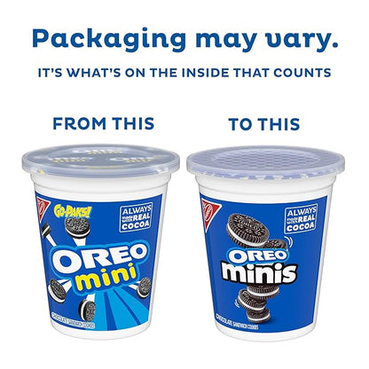 OREO Minis Chocolate Sandwich Cookies, 12 - 3.5 oz Snack Cups