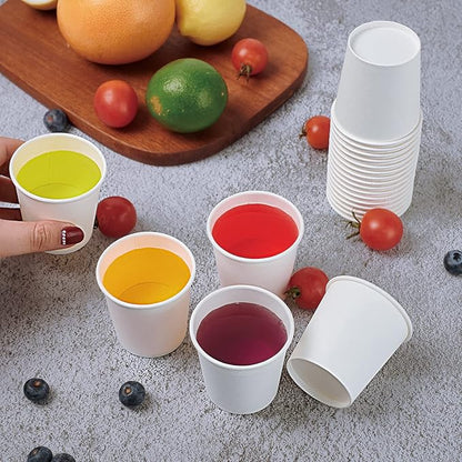 LITOPAK 500 Pack 4 oz Paper Cups, White Disposable Paper Coffee Cups for Party, Picnic, and Travel