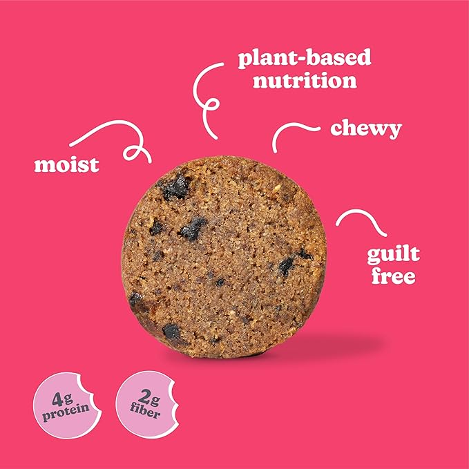 Love + Chew Superfood Soft Baked MINI Cookies, Cherry Almond Flavor, Plant Based Cookie Made With Chia Seeds, Almonds & Cherries for Kids and Adults, Vegan Snacks, Gluten Free, Paleo, Non GMO, 18 Pack