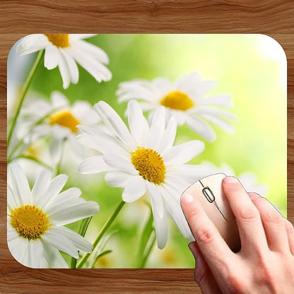Floral Pattern Flower Mouse Pad Mat Mousepad for Desk Computer Laptop PC Gaming Home or Office Gift for Her Flowers (Daisy MP102)