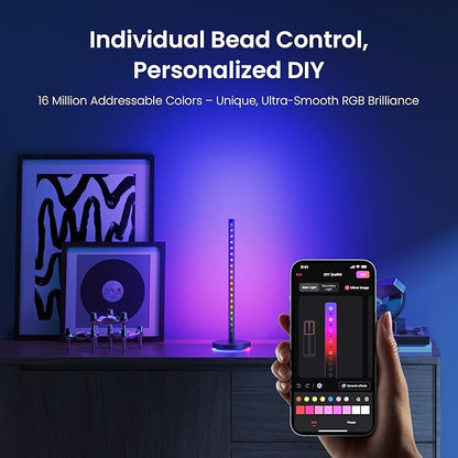 YEELIGHT RGB Smart Light Bars, Dual-Sided 16 Million Colors Gaming Backlight with Music Sync & App Control, 16" Immersive 3-Side Lighting, Real-Time Game Sync, PC/Room Decor