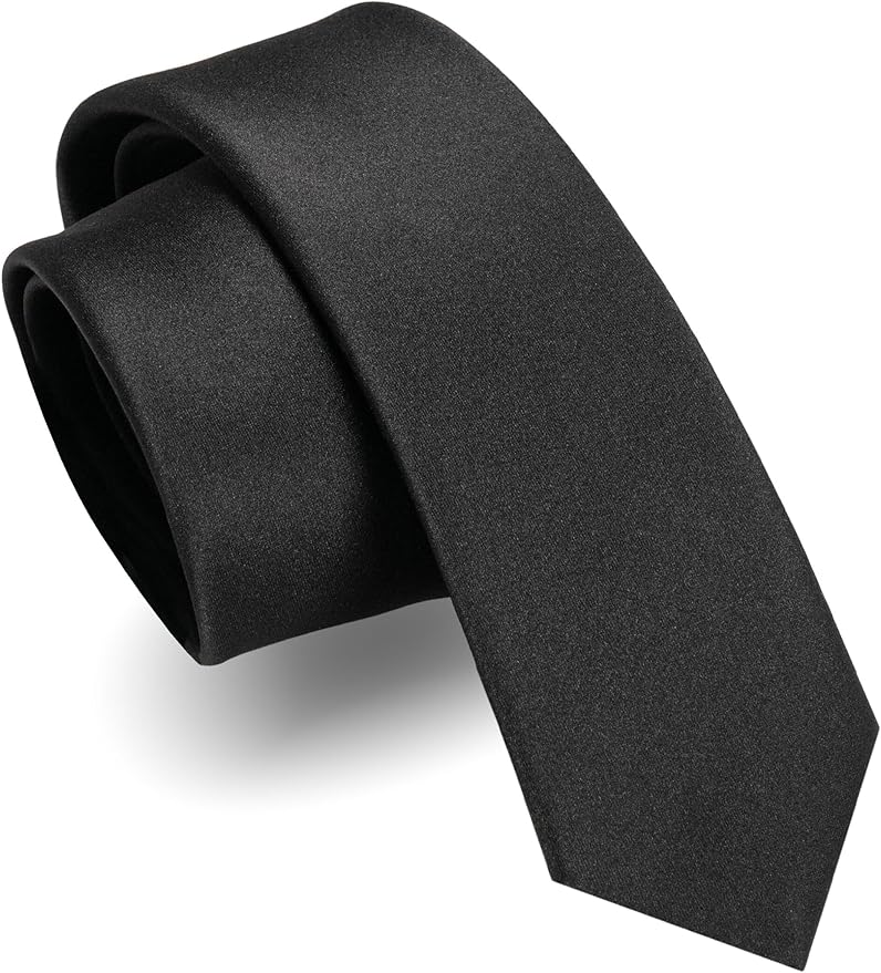 RBOCOTT 2.4“ Solid Color Skinny Tie Business Wedding Necktie for Men(6cm)
