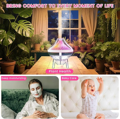 Humidifiers for Bedroom Cool Mist Ultrasonic Small Humidifier with Humidity Sensor Auto Shut Off LED Colorful Gradient Light Mini Humidifier For Plants,Bedroom,Baby Room,Office, Home（White)