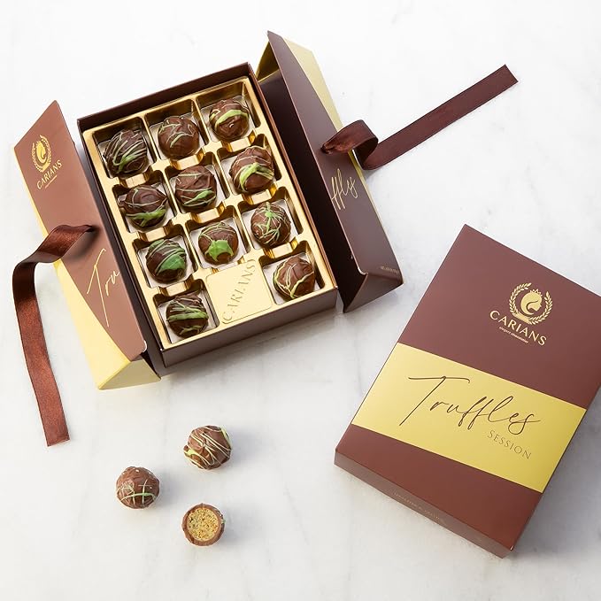 CARIANS Assorted Dubai Chocolate Truffles Box, Dubai Chocolate Candy with Pistachio and Kunafa, Box of Candy, Luxury Premium Gourmet, Great for Gift Giving, Christmas, Thanksgiving, Anniversary