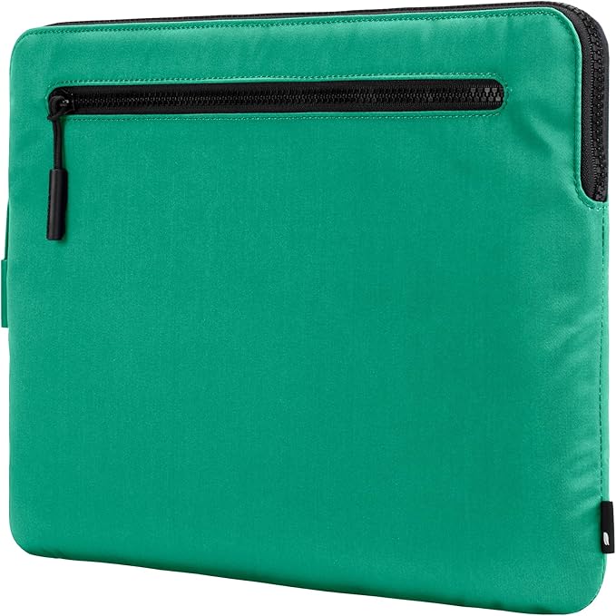 Incase Compact Laptop Sleeve with Flight Nylon - 16 Inch MacBook Pro and Laptop Case – Slim Computer Sleeve with Faux Fur Lining, Front Accessory Pocket with Zipper - Ocean Jade