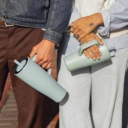 BrüMate Era 40 oz Tumbler with Handle and Straw | 100% Leakproof Insulated Water Bottle Tumbler with Lid and Flexible SoftSip Straw | Made of Stainless Steel | Cup Holder Friendly | 40oz (Guava)